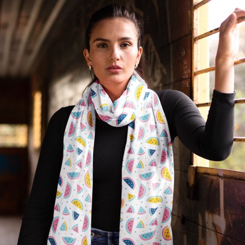 Colorful Watermelon Pattern Chiffon Scarf