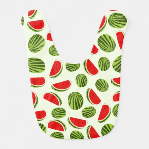 Colorful Watermelon Summer Fruit Pattern Baby Bib