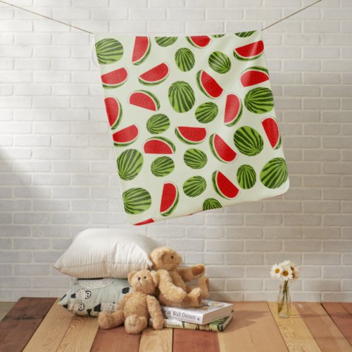 Colorful Watermelon Summer Fruit Pattern Baby Blanket