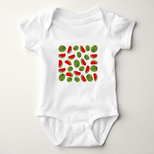 Colorful Watermelon Summer Fruit Pattern Baby Bodysuit