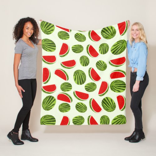 Colorful Watermelon Summer Fruit Pattern Fleece Blanket