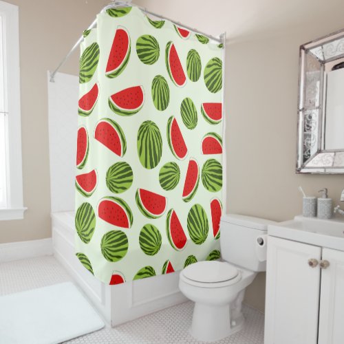 Colorful Watermelon Summer Fruit Pattern Shower Curtain