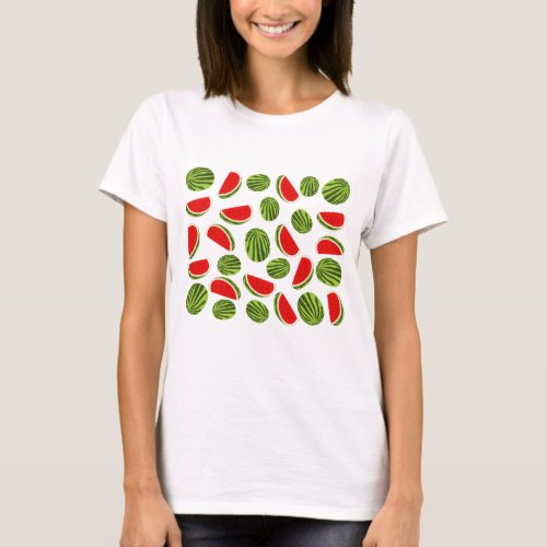 Colorful Watermelon Summer Fruit Pattern T_Shirt