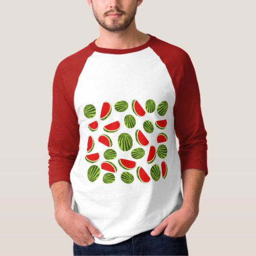 Colorful Watermelon Summer Fruit Pattern T_Shirt