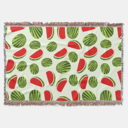 Colorful Watermelon Summer Fruit Pattern Throw Blanket