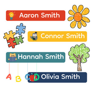 Colorful Waterproof Back to School Kids' Labels
