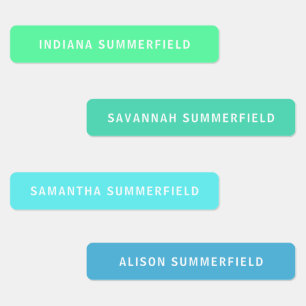 Colorful Waterproof Name School Kids Labels