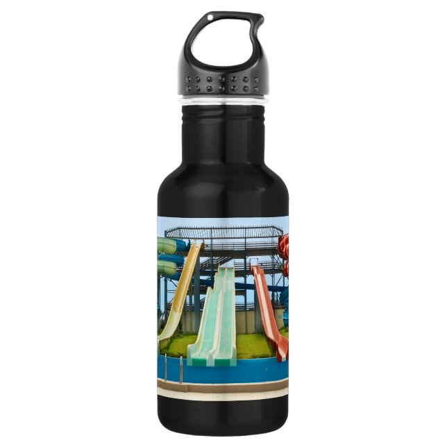 Colorful Waterslides Water Bottle (Front)