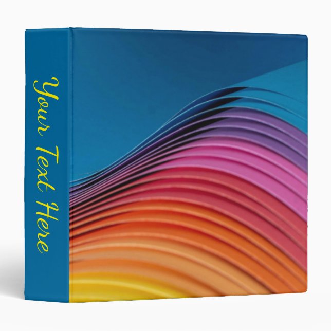 Colorful Wave 3 Ring Binder (Front/Spine)