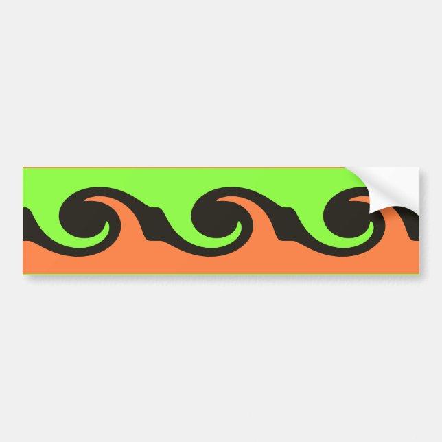 colorful wave bumper sticker (Front)