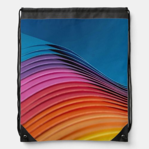 Colorful Wave Drawstring Bag