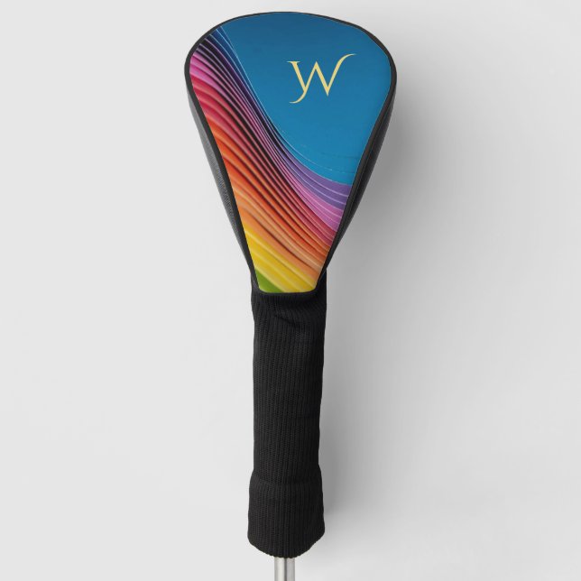 Colorful Wave Initial Golf Head Cover (Front)