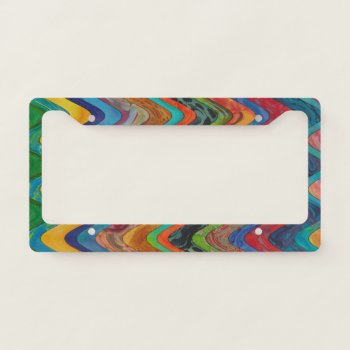 Colorful Wave License Holder License Plate Frame by aftermyart at Zazzle