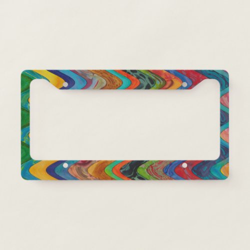 Colorful Wave License Holder License Plate Frame