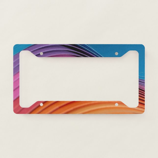 Colorful Wave License Plate Frame (Front)