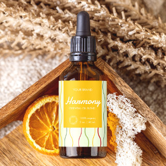 Colorful Wave Lines Cosmetic Dropper Bottle Label