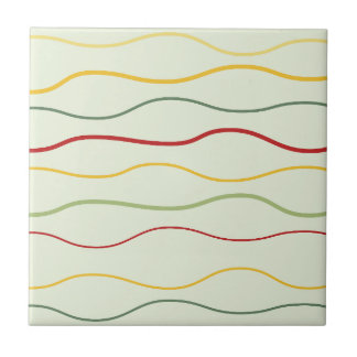 Colorful Wave Lines Pattern Ceramic Tile