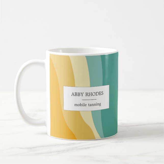Colorful wave lines personalized coffee mug (Left)