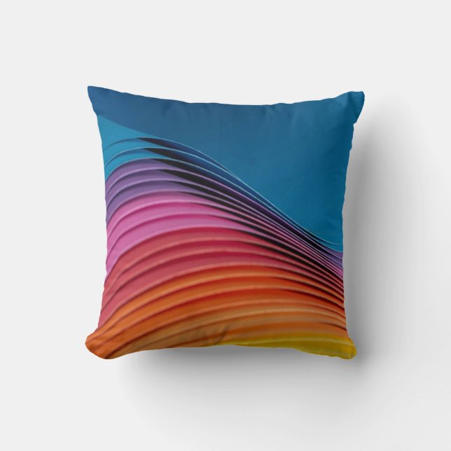 Colorful Wave Throw Pillow (Front)