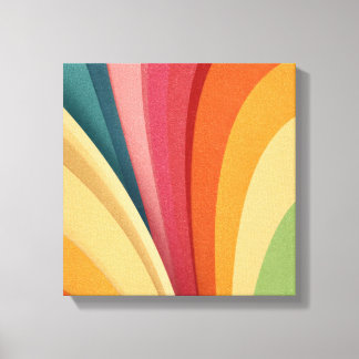 Colorful waves and shapes in design canvas print