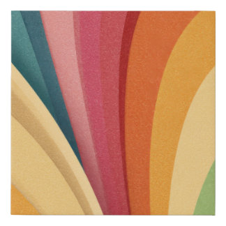 Colorful waves and shapes in design faux canvas print