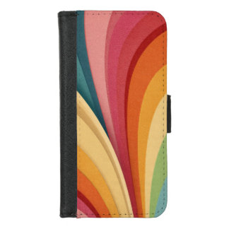 Colorful waves and shapes in design iPhone 8/7 wallet case