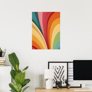 Colorful waves and shapes in design poster