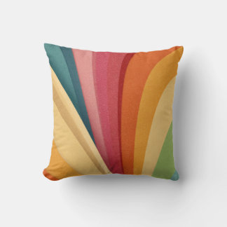 Colorful waves and shapes in design throw pillow