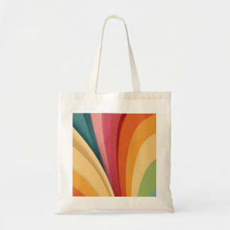Colorful waves and shapes in design tote bag