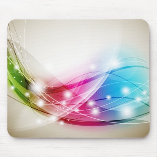 Colorful Waves Beige Background Mousepad