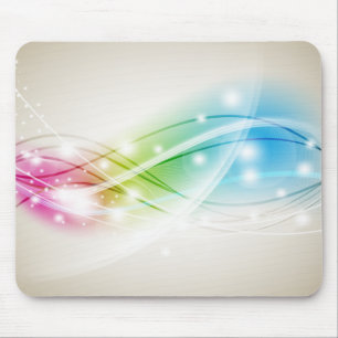 Colorful Waves Beige Background Mousepad