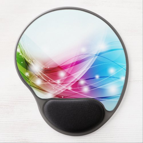 Colorful Waves Blue Background Gel Mousepad