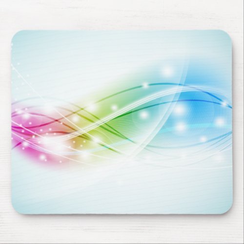 Colorful Waves Blue Background Mousepad