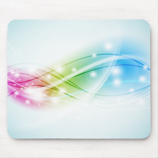 Colorful Waves Blue Background Mousepad (Front)