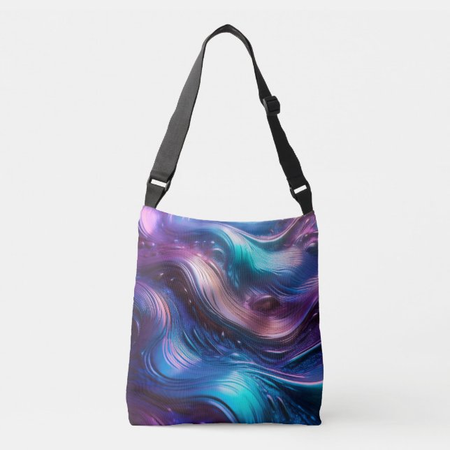 Colorful Waves Crossbody Bag (Front)