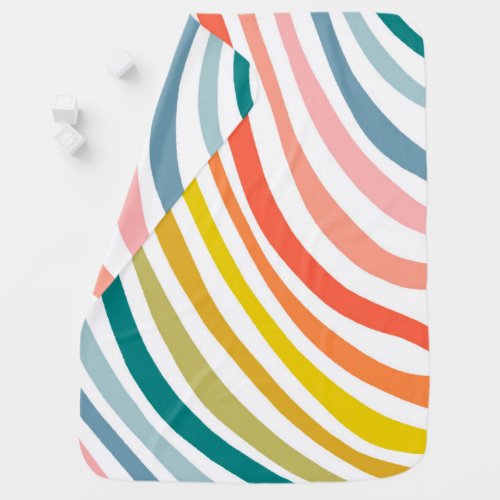 Colorful Waves Curves Stripes CUSTOMIZABLE Baby Blanket