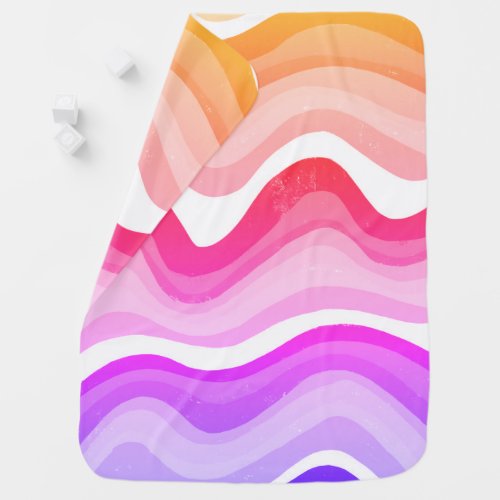 Colorful Waves Curves Stripes CUSTOMIZABLE Baby Blanket