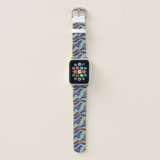 Colorful Waves Funky Retro Modern Pattern Apple Watch Band