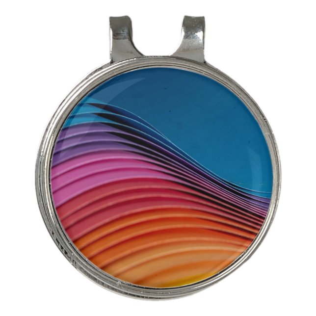 Colorful Waves Golf Hat Clip (Front)
