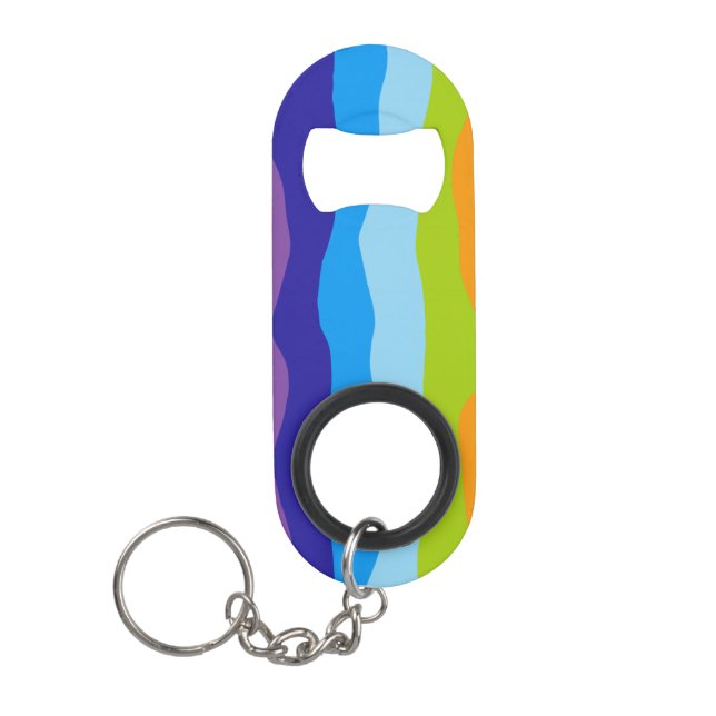 Colorful Waves Keychain Bottle Opener (Front)
