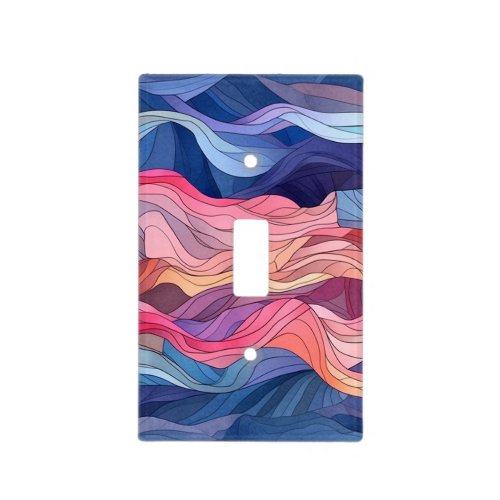 Colorful Waves Light Switch Cover