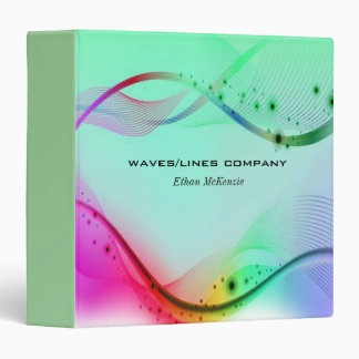 Colorful Waves Lines 3 Ring Binder