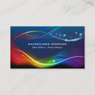 Colorful Waves Lines Business Card