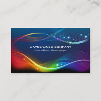 Colorful Waves Lines Business Card