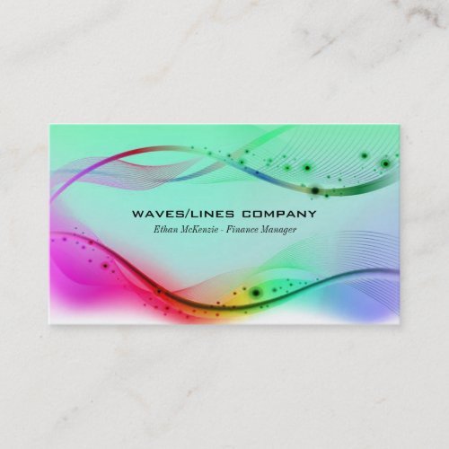 Colorful Waves Lines Business Card Template