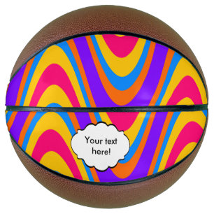 Colorful waves pattern basketball