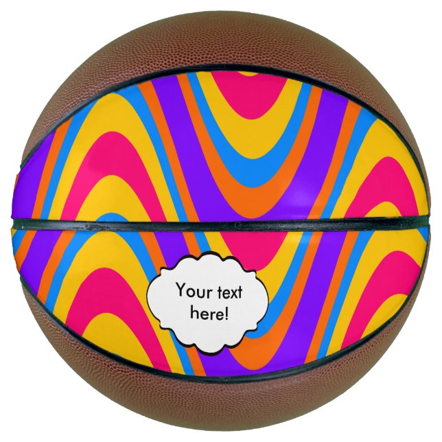 Colorful waves pattern basketball (Front)
