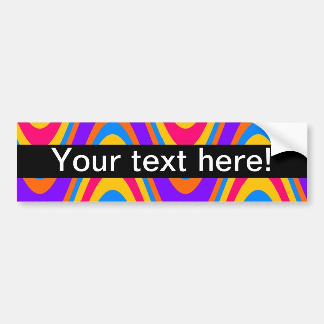 Colorful waves pattern bumper sticker (Front)