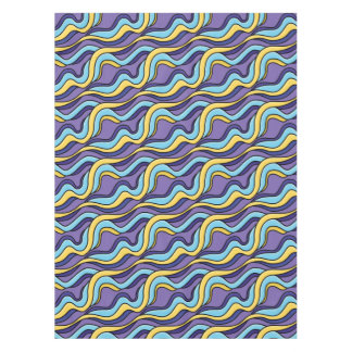 Colorful Waves Pattern Funky Retro Modern Abstract Tablecloth