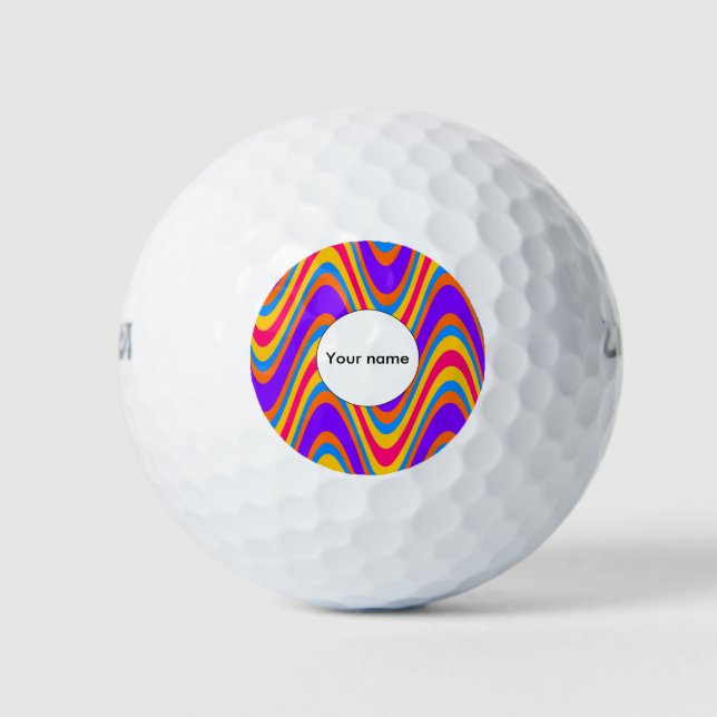 Colorful waves pattern golf balls (Front)
